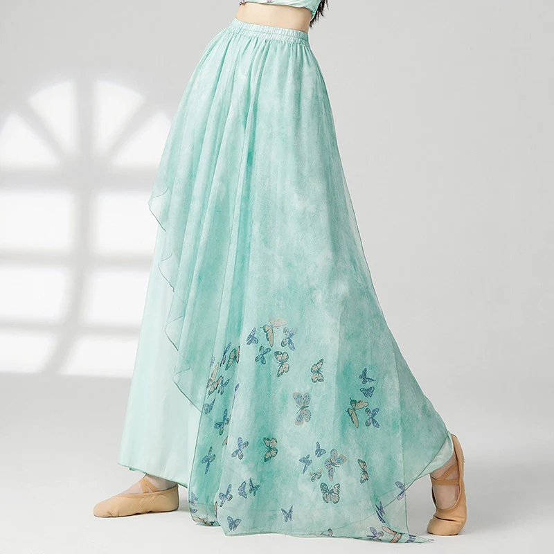 Camisas de danza clásica elegantes para mujer, faldas de baile con rima corporal fluida, pantalones, trajes de actuación de danza folclórica tradicional china