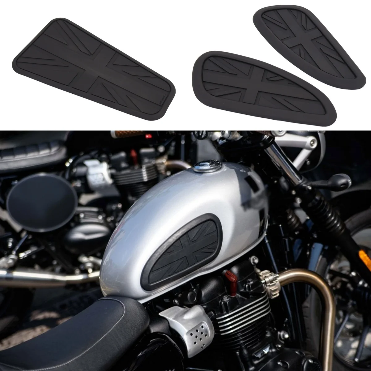 

Новинка для T100 T120 Scrambler Thruxton, универсальная ретро накладка на топливный бак, боковая накладка на бензобак, наколенники, защитные наклейки, наклейка, защита