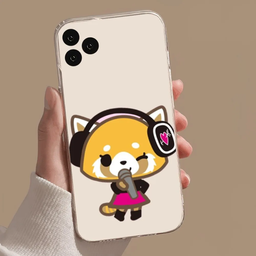 MINISO Aggretsuko Phone Case For Samsung Galaxy S22 S23 S30 Note Plus 20 10 Lite FE ULTRA Transparent Cover