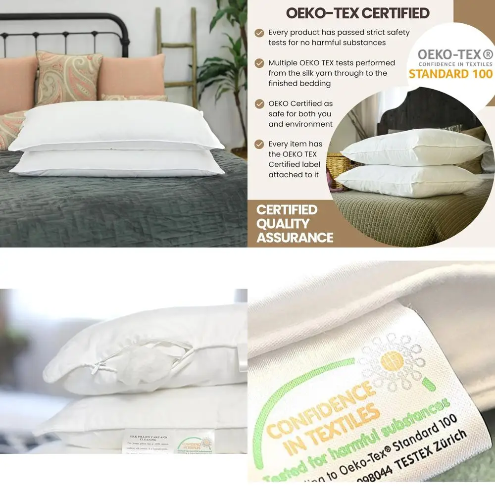 

Luxury King Size Silk Pillows - 36x20, Top Grade Mulberry Silk, Hygienic and Comfortable Bedding