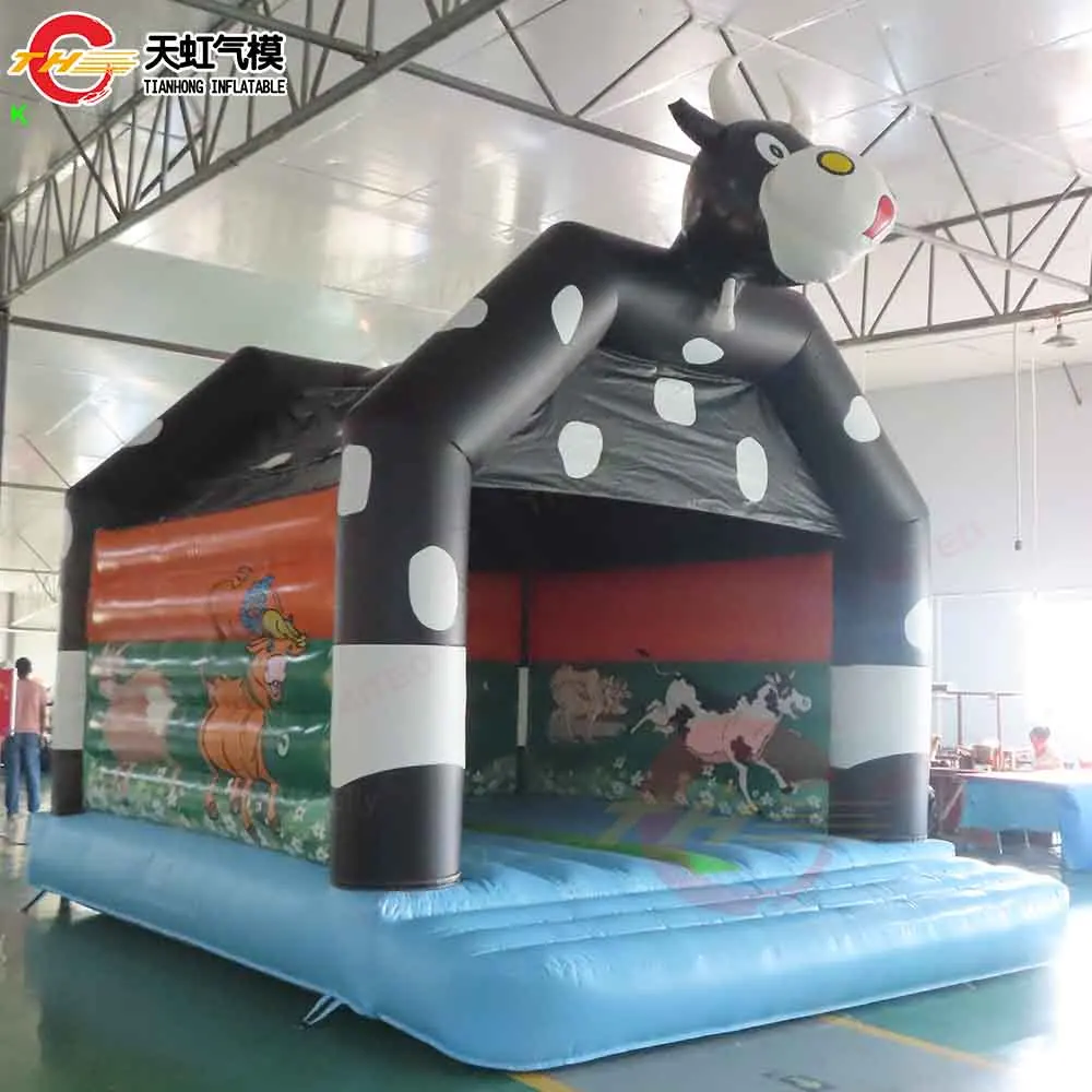 Castillo inflable comercial para niños, casa de rebote con soplador para fiesta de Carnaval, Milkcow, 4m/5m