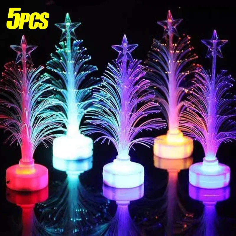 

1/5Pcs Colorful LED Fiber Optic Night Lights Flash Christmas Night Lamp Xmas Gift Home Decorations Light Desk Lamps Ornaments