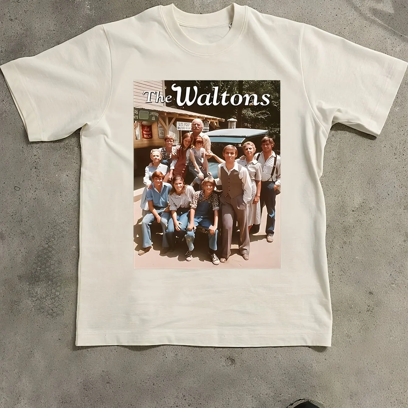 Walton Family 70s TV Series Retro T-shirt Men's Style Walton Family Photo Print Nostalgia 1970s TV Series