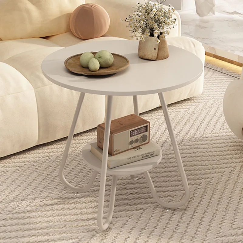 Mesa de centro de Metal redonda de estilo nórdico, mueble moderno de hierro blanco, minimalista, para comedor, té, Stoliki, Kawowe