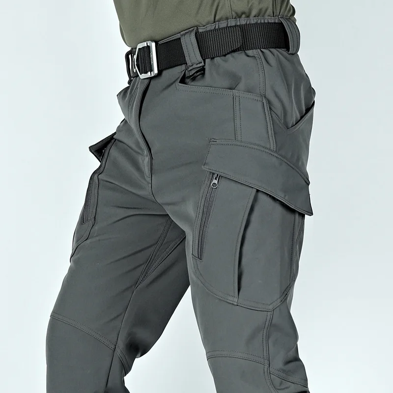 Fleece Winter Waterproof Tactical SoftShell Militar Pants Uniform Trouser Hunting Training Work Wear Men Heavy Duty