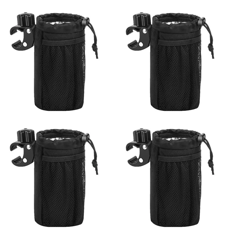 A48P-4X Motorcycle Cup Holder, Oxford Cloth Motorcycle Drink Holder, Water Bottle Holder For ATV/UTV, Scooters, Bicycles