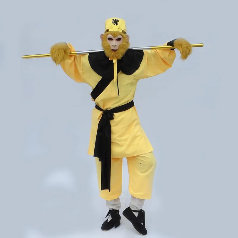 Yellow Clothes Costume Buddha Hat Journey to the West Cosplay