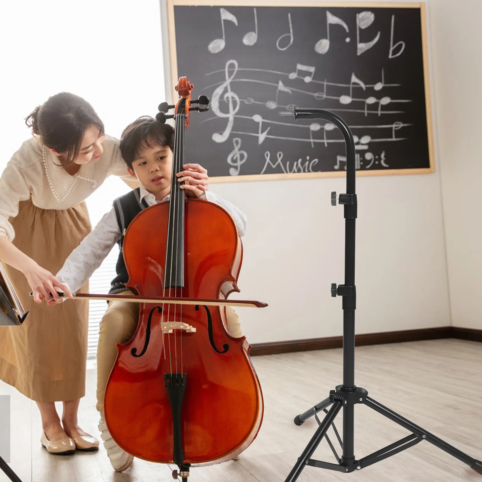 

Row Bell St for Sound Beam Instruments Steel Pipe Music Alto Bass Guitar Percussion Tripod Stage Performance Adjustable Chime