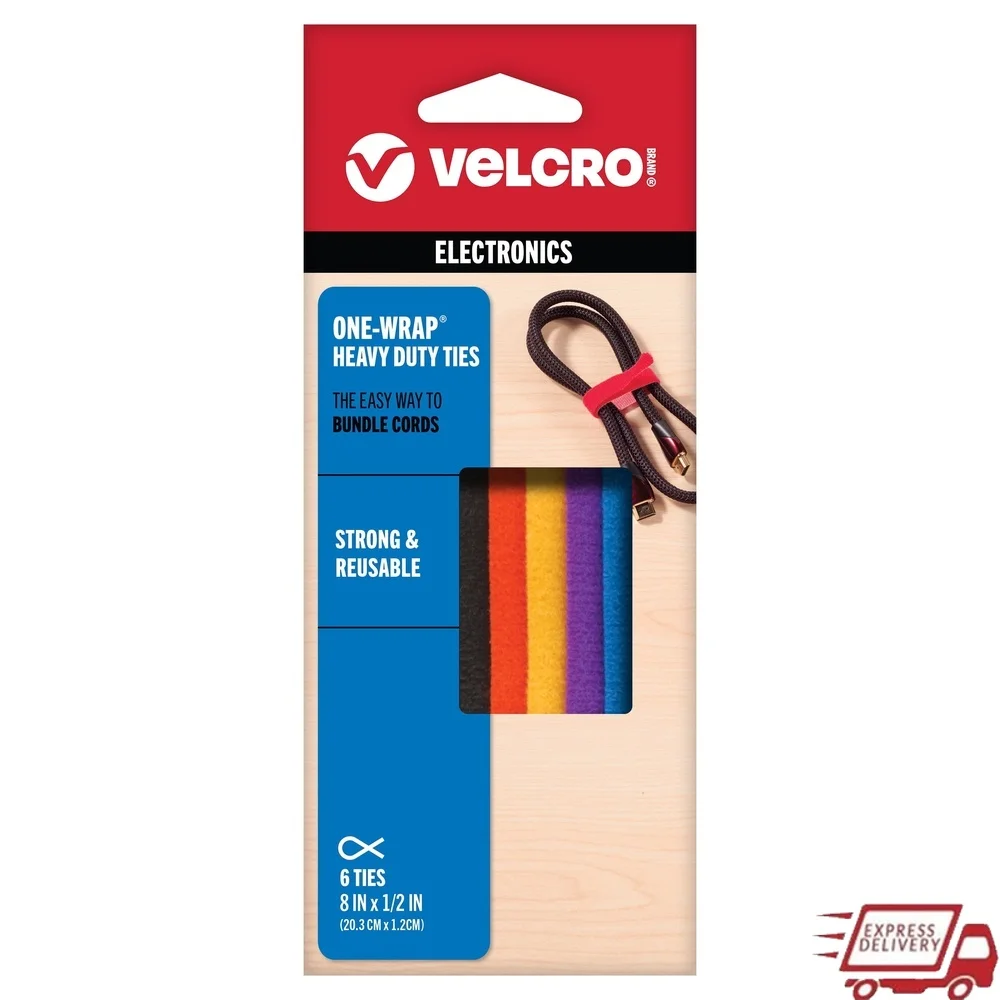 

Сверхмощные многоразовые стяжки для организации проводов, регулируемые самоскладывающиеся ремни для управления шнуром, 8 дюймов, 6 шт., идеальный домашний офис