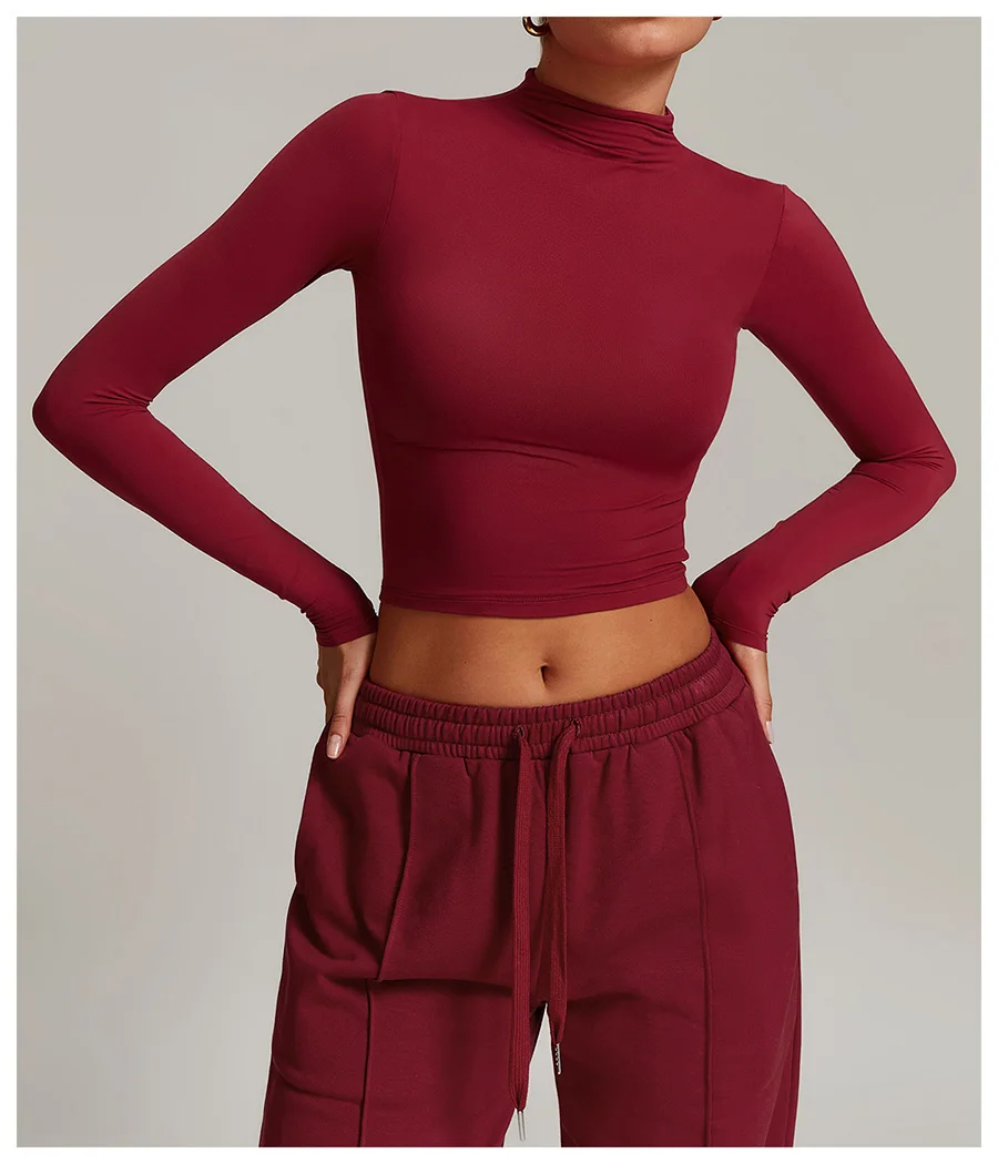 Yoga-Set 2-teilig, Sportbekleidung, Trainingsanzug, Gym-Hose, Langarm-Slim-Fit-Workout-Shirt, Damen-Fitness-Set – Detail 16