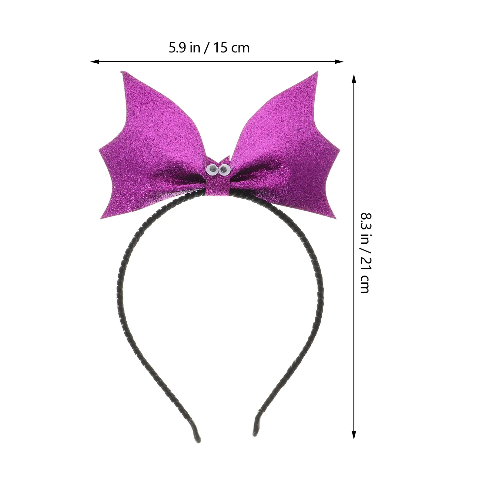 Simulation Bat Hair Hoops Purple Sequin Headbands for Women Creative Headwear Party Decorations Hair Hoops