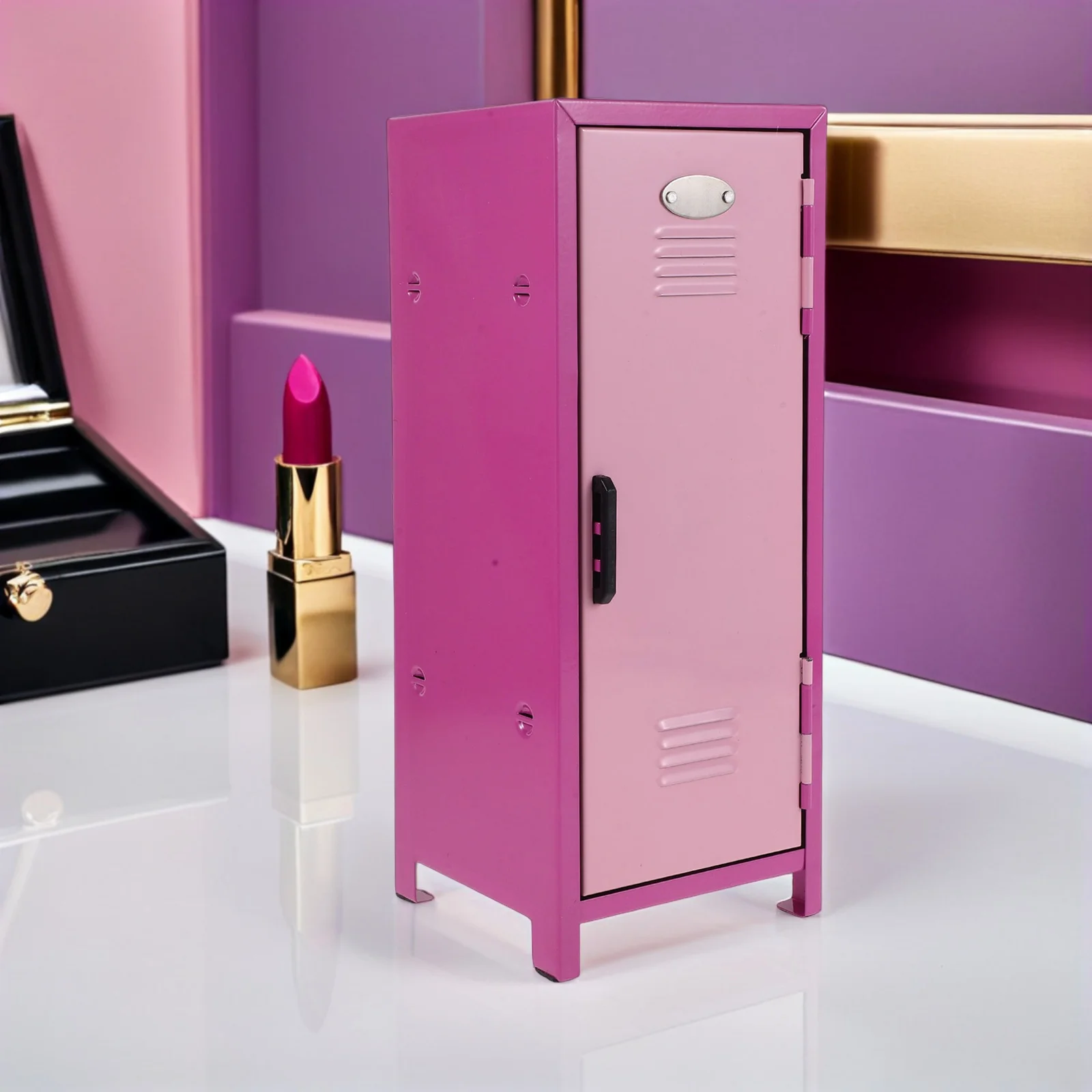 

Modern Acrylic Organizer Box with Multiple Compartments for Makeup Brushes Skincare Products Travel Friendly