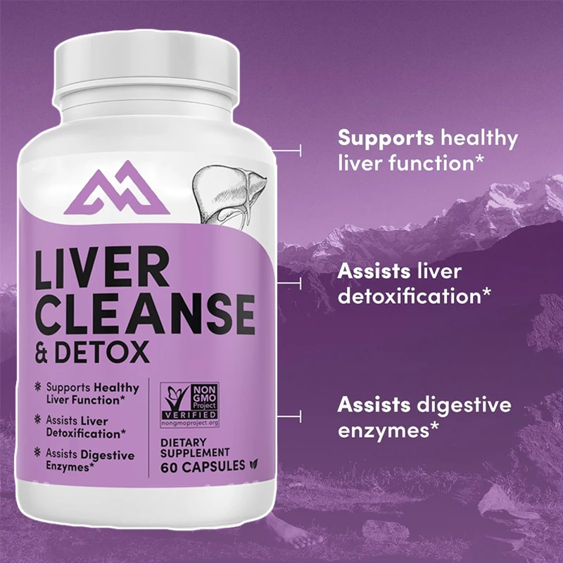 

Liver cleansing, detoxification, and repair -60 capsules containing extracts of milk thistle, turmeric, dandelion,Korean thistle