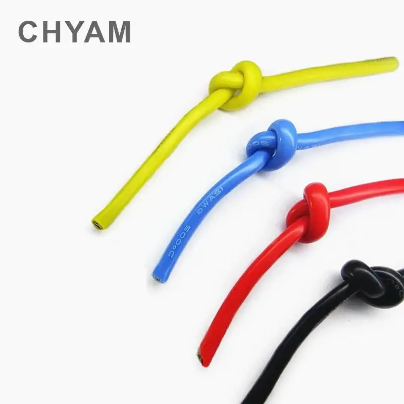 2 メートルケーブルソフトシリコンワイヤー 10AWG 11 12 13 14 15 16 17 18 20 22 24AWG 耐熱性 200 °   耐寒性-60 °   高品質