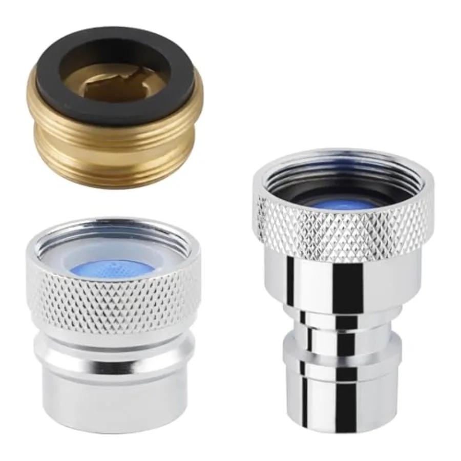 

Portable Dishwasher Faucet Adapter 2PCS, Metal Kitchen Sink Faucet Adapter Connection for Dishwasher, 55/64-27" Female Thread w