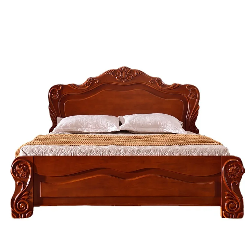 

European style all solid wood bed, double bed, American style