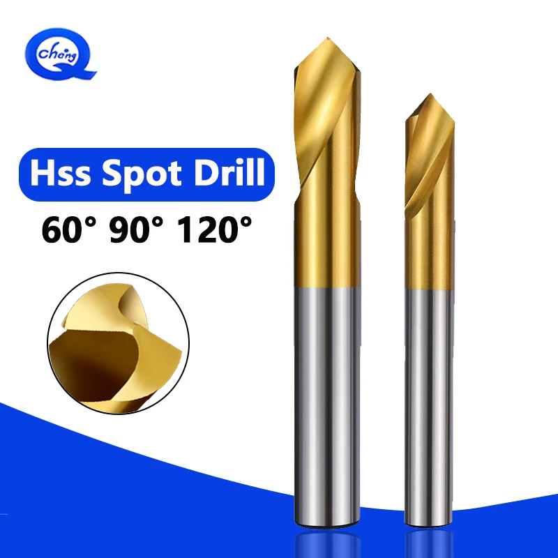 

HSS 60 90 120 Degree NC Spot Drill Stub Spotting Location Center Drill Bit Prepare Guide Pilot Hole Chamfer Machine Tool
