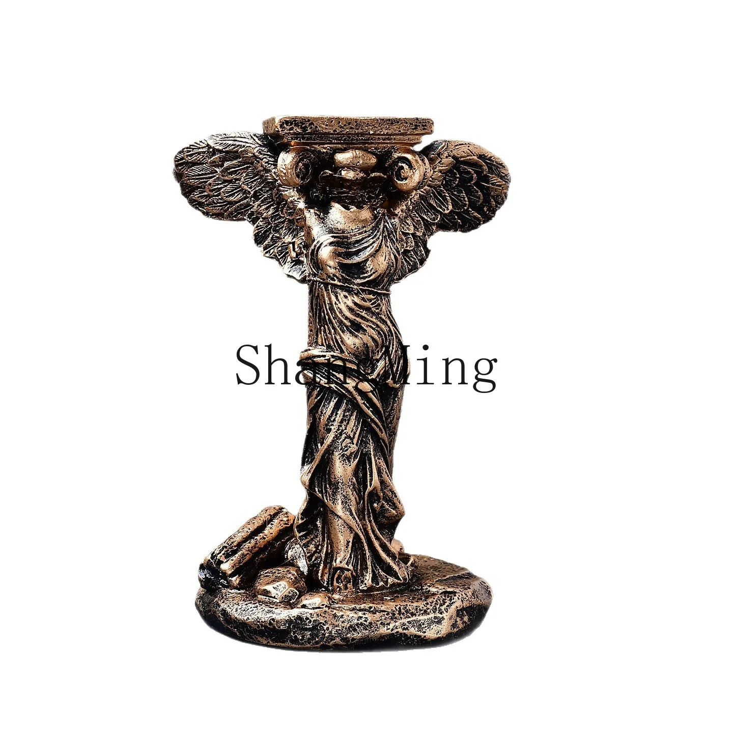 

DSA light luxury gold resin craft ornament living room dining room lattice frame entrance crystal ball base