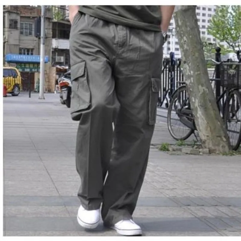 

Men's Cargo Pants Summer Loose Straight Trousers Outdoor Slacks Thin Plus Size 6XL Cotton Boys Bottoms Male Clothing XXXXXL