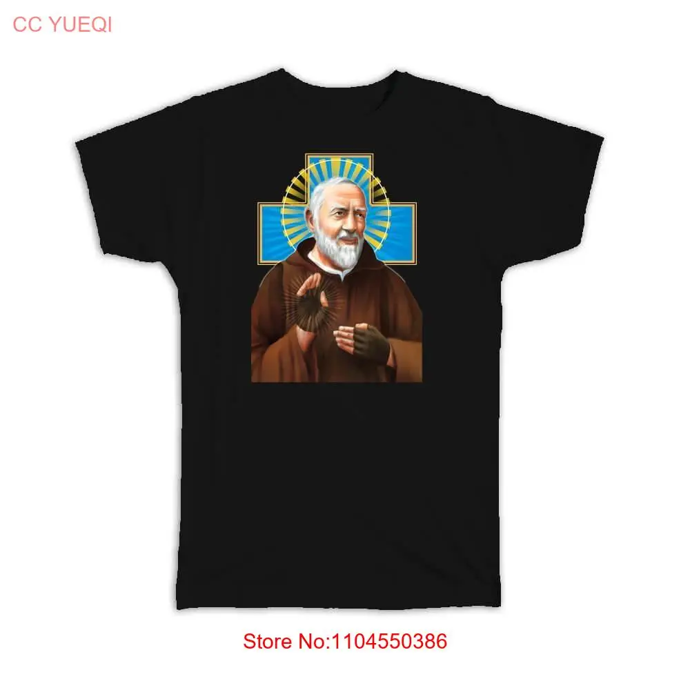 Saint Pio Of Pietrelcina Cross T Shirt Padre Catholic Religious Christian Church long or short sleeves