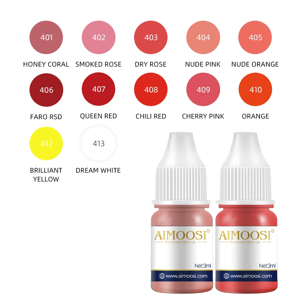 AIMOOSI 3ml Nude Color Tattoo Microblading Paint Ink Pigment For Semi Permanent Makeup Eyebrows Lips Tint Consumables