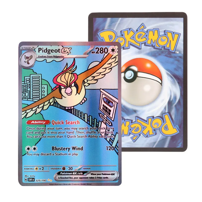 Angielska wersja Pokémon TCG: szkarłatno-fioletowe obsydianowe pudełko wzmacniaczy płomieni 100 sztuk nowych kart EX Pokemon Charizard