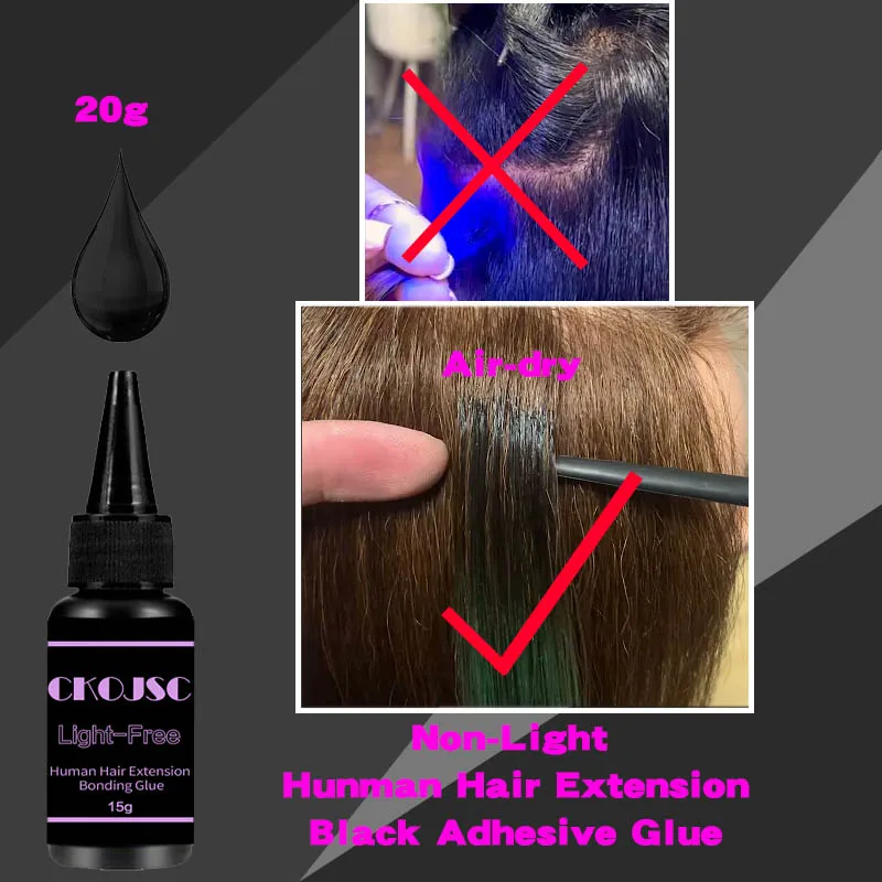 Upgrade Light-free Hair Extension colla parrucca nastro adesivo estensione dei capelli Non Uv Light Gel LED nuova tecnologia colla per capelli umani