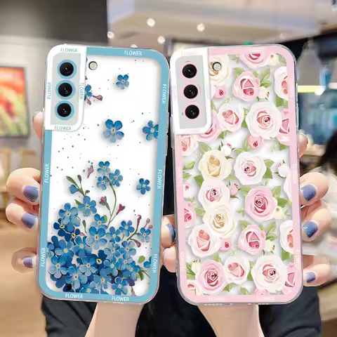Cover Clear Phone Cqoue Case For Samsung A03 A04 A05 A05S S10 S20 S21 S22 S23 FE PLUS ULTRA 5G Case Case How Beautiful A Flower