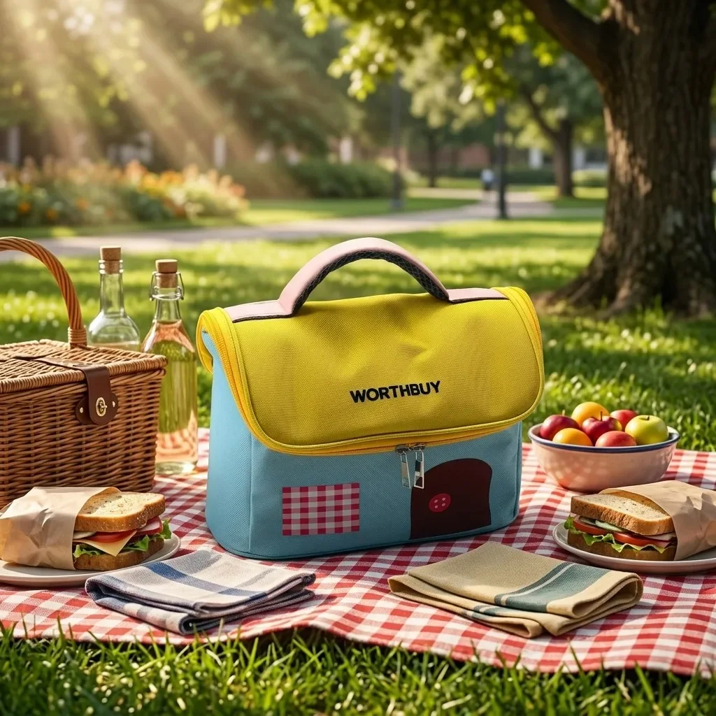 Insulated Lunch Bag Waterproof Oxford Cooler Bag with Handle Large Food Container Thermal Bag for Women Kids School Work Picnic