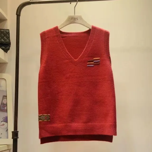 

Женский вязаный жилет Camere: осенне-зимняя верхняя одежда, топ от ведущего бренда, синий дизайн, удобный крой, V-образный вырез, модный цвет