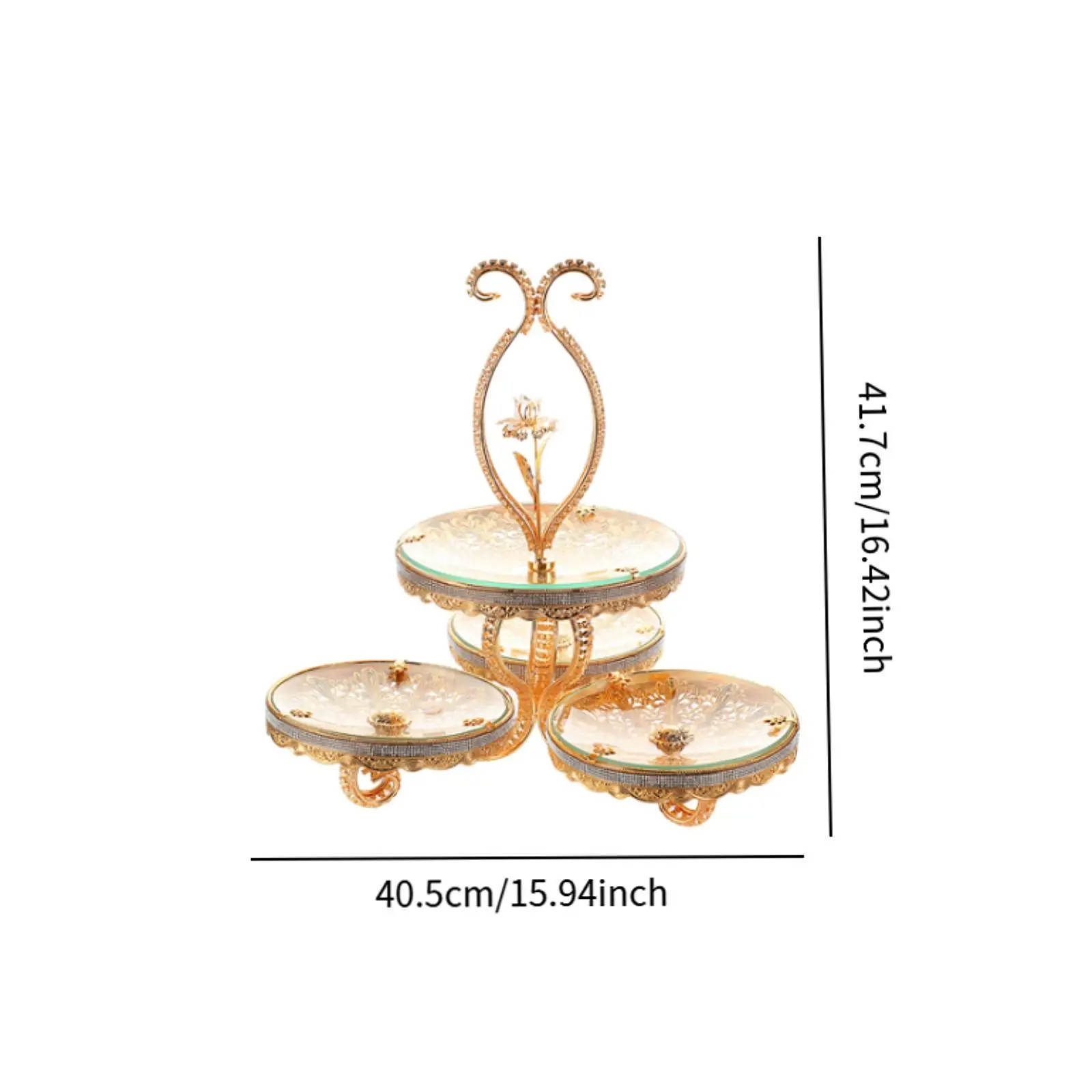 Double Layered Glass Fruit Tray Display Plate Luxurious Glass Serving Platters for Dessert Party Decor Birthday Hotel Fruit