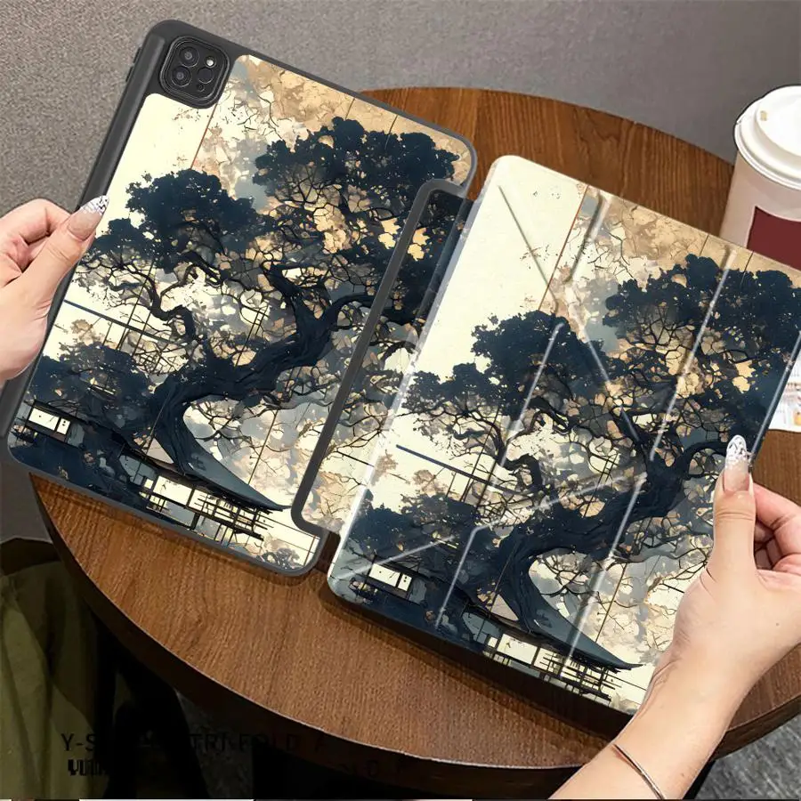 

Чехол-подставка для планшета с узором в национальном стиле для iPad Air 4 5 M3 M2 1 2 M4 11 дюймов Pro 2025 Pro 11th 10th 9th 8th 7th