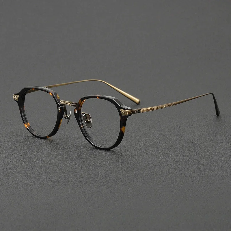 Gafas Retro De alta calidad para hombre, gafas graduadas De titanio japonés hechas a mano, montura De acetato para mujer, gafas, grados femeninos