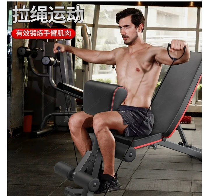 Folding Dumbbell Stool Supine Board Household Dumbbell Stool Supine Sit-up Aid Abdominal Device
