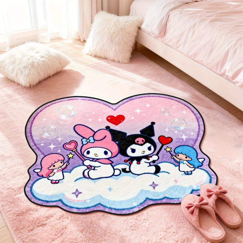 Girls Bedroom Decor Rug Sanrio Characters Cloud Faux Cashmere Gift Heart Non‑Slip Indoor Mat