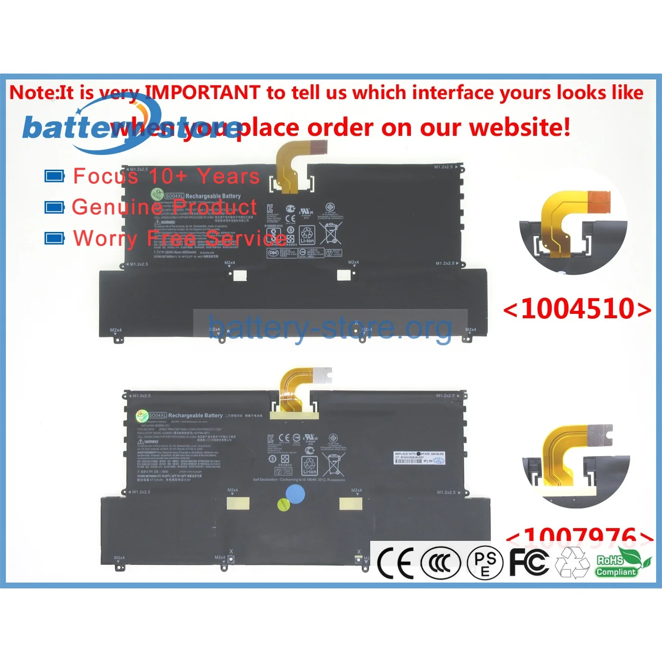 Genuine laptop batteries for HSTNN-IB7J,844199-855,S004XL,Spectre 13-V000NC,13-v130ng,13-V107TU,Pro 13 G1,13-v100,7.7V,4 cell