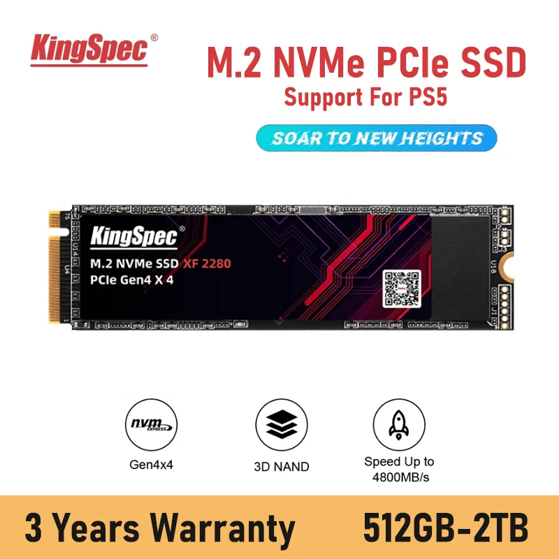 

KingSpec SSD NVMe M.2 512GB 1TB 2TB Internal Solid State Hard Disk M2 PCIe 4.0x4 2280 SSD Drive HDD For PS5 Laptop PC Desktop