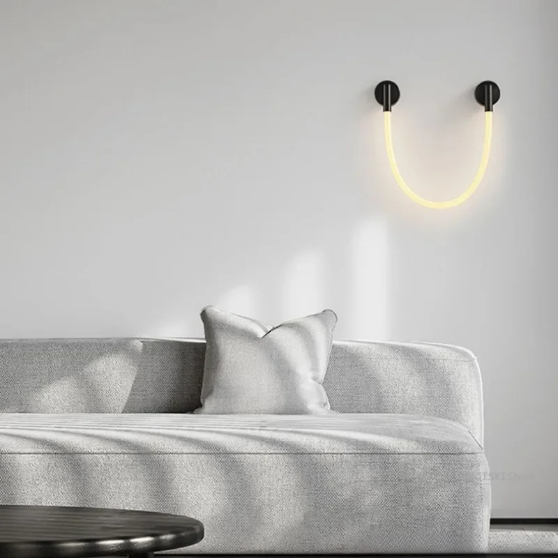 GHJUYIOL-Ligne de Cendres en Acier Inoxydable pour Chambre à Coucher, Luminaire Créatif d'Nikà LED pour Salon, Escalier, Applique Murale, Éclairage de Couloir, Nouveau