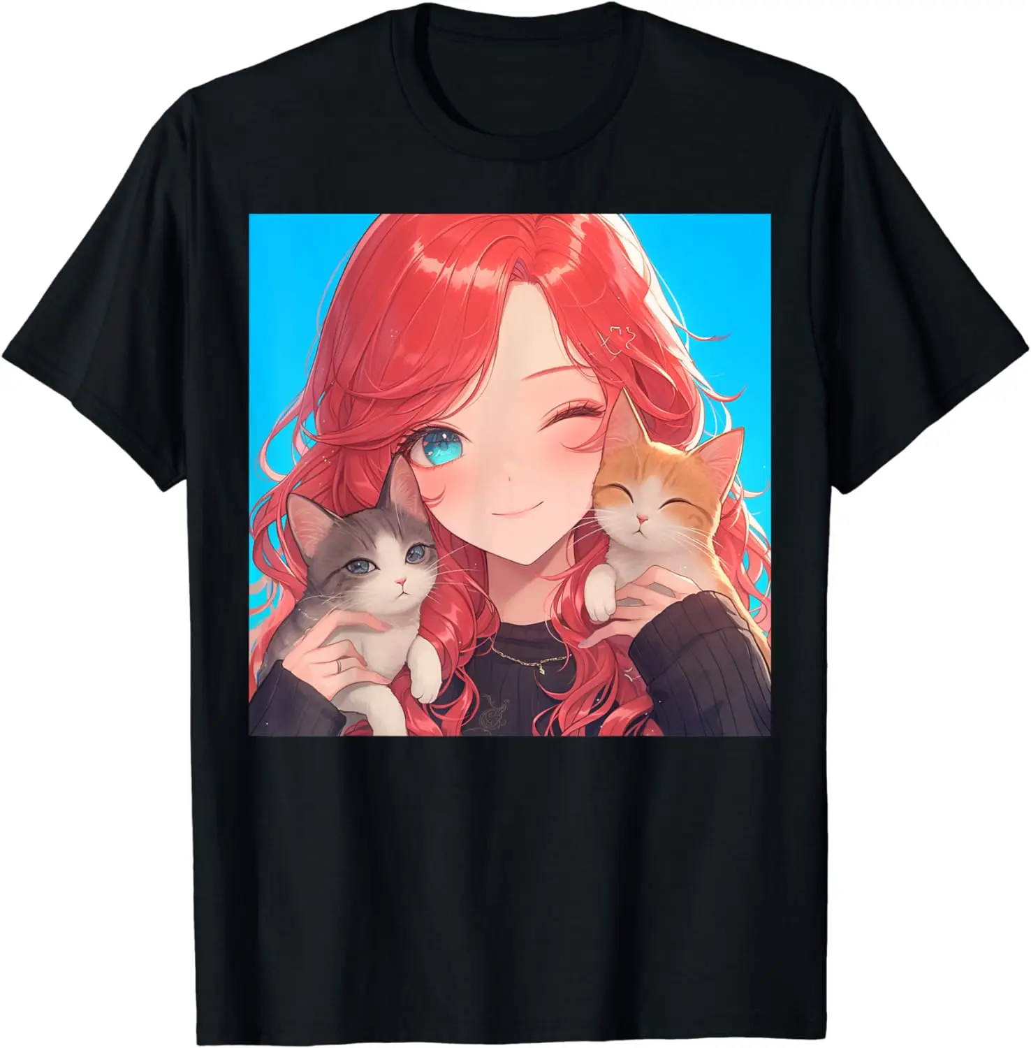 Anime and Cats Lover for Teen Manga kawaii Graphic Otaku T-Shirt