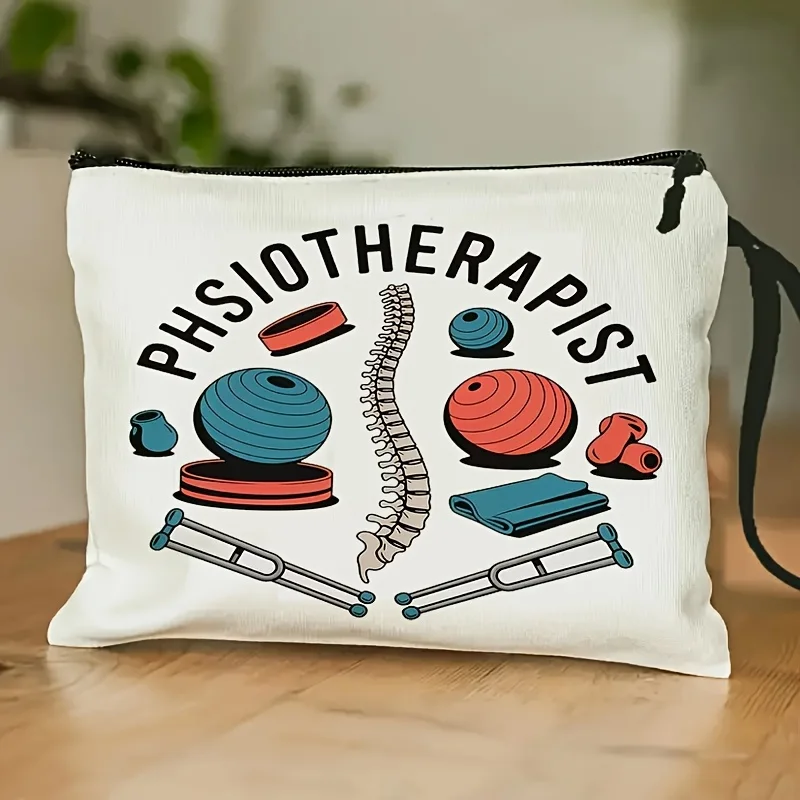 

Physiotherapist-Themed Design Makeup & Toiletry Organizer Bag with band - Rehabilitation Training Tools Pattern - Lightweig