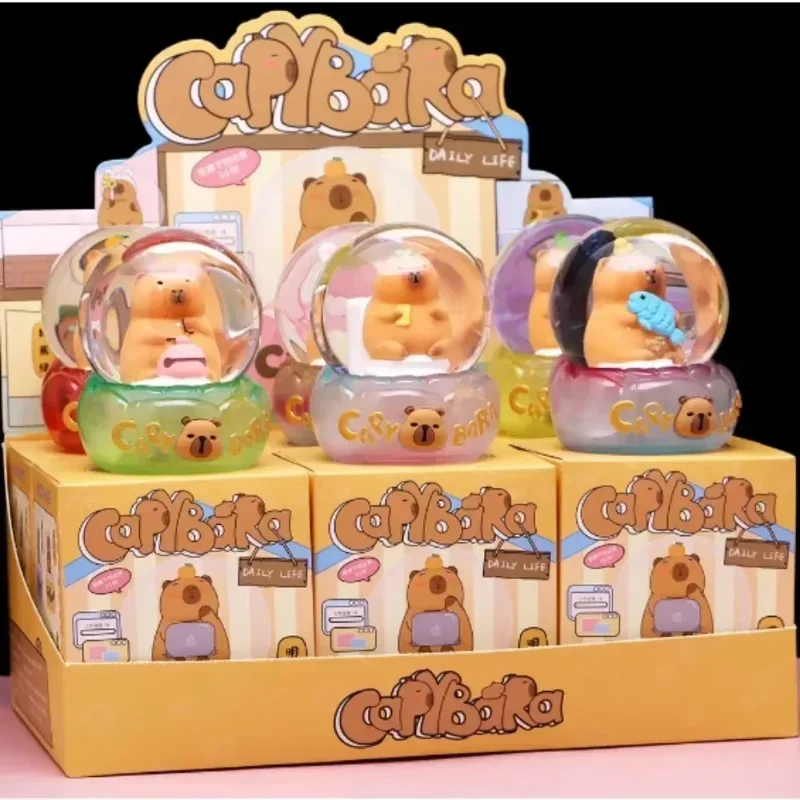 Boîte aveugle capybara de dessin animé, jouets capybara, accessoires pour animaux, modèles de marionnettes mobiles multicolores