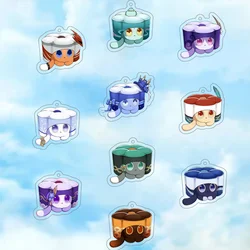 Game Impact Critter Pick Cats Cakes Dessert Acrylic Keychain for Accessories Bag Pendant Key Chain Ring Keychain Jewelry Gift