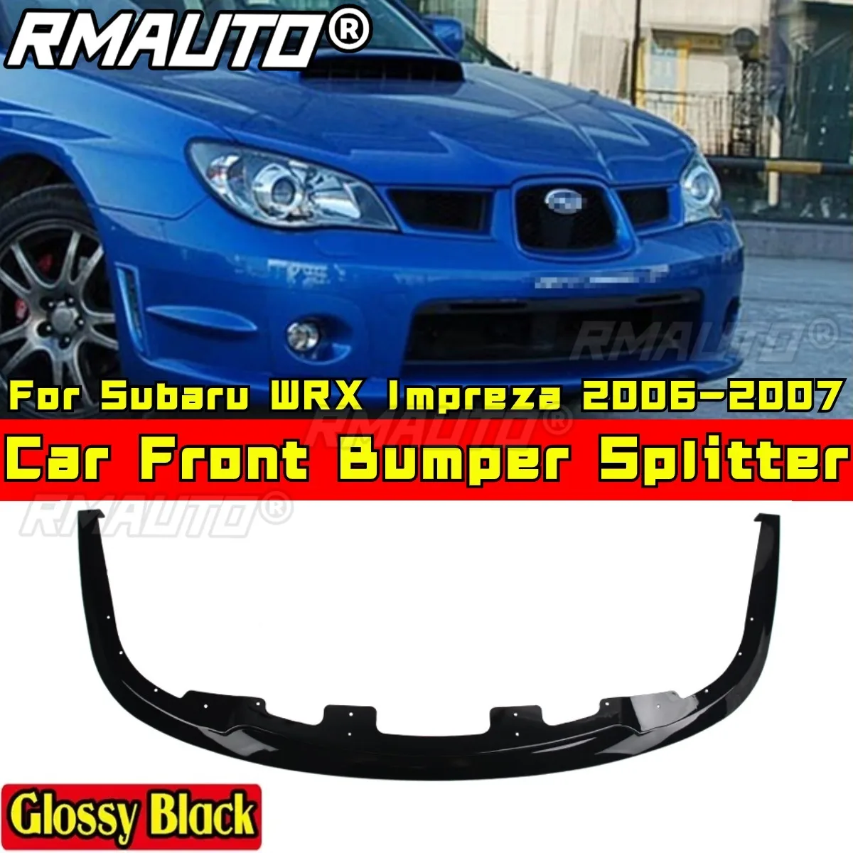 

Front Bumper Lip Compatible with Subaru WRX Impreza 2006-2007 Body Kit Front Diffuser Guard Cover Spoiler Car Accessories