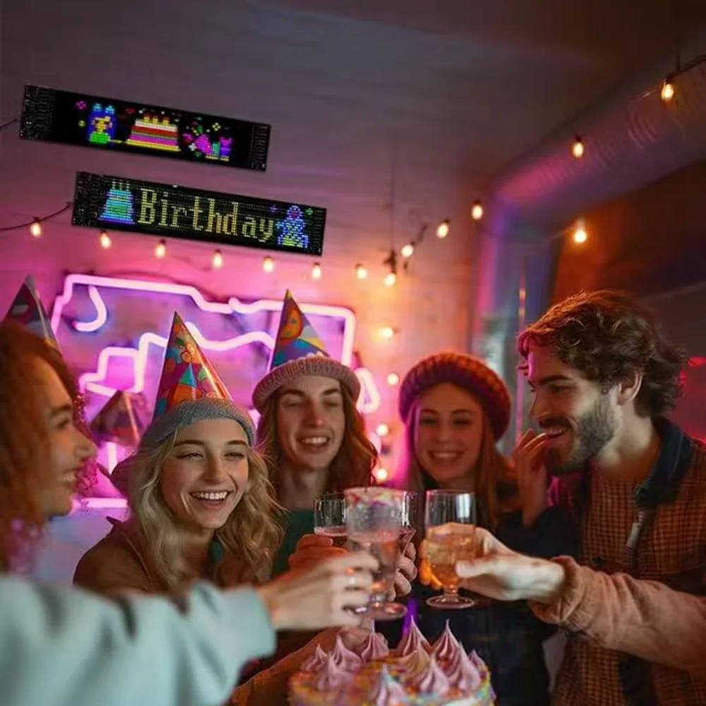 

LED Matrix Pixel Panel Bluetooth App Control Logo Light Customize Text, Truck Eye DIY Programmable Flexible For Car Store Hotel