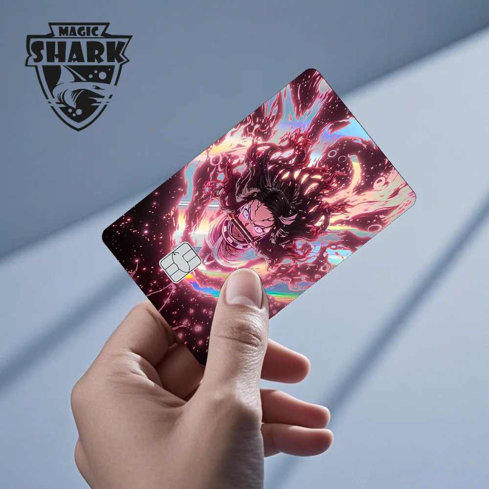 Magic Shark 2026 New Hot Demon Slayers Anime Shinny Holographic Laser Skin Cover Sticker Film for Debit Credit Bank Card view 5