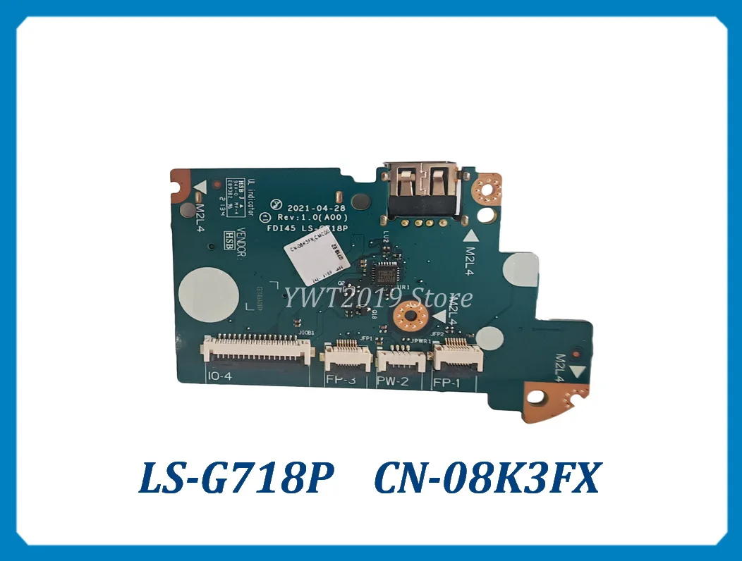 LS-G718P 08K3FX  for Dell Inspiron 5493 5593 3401 3501 USB small board FDI45 LS-G718P 08K3FX tested good