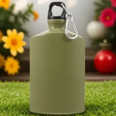 مقصف المياه العسكرية المحمولة سبائك الألومنيوم تصميم مدمج زجاجة مسطحة في الهواء الطلق التخييم المشي لمسافات طويلة السفر زجاجة ماء مسطحة