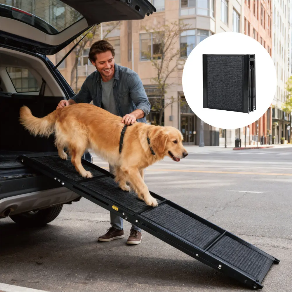 

Portable Folding Dog Ramp (71"x19.3") for Large Dogs, Car/SUV/Truck, Non-Slip, Up to 250LBS