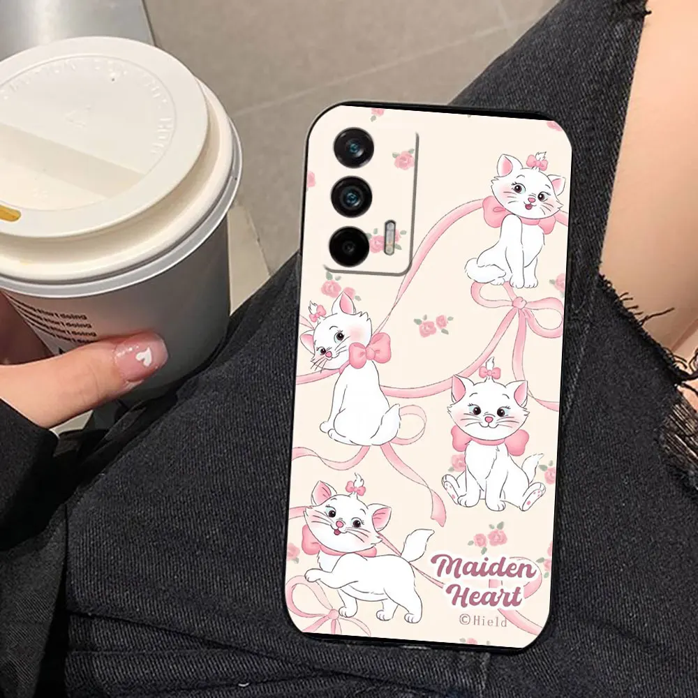 Disney Bow Marie Cute Cat Phone Case For Realme C11 C15 C20 C21 C21Y C30 C30S C33 C35 C53 C55 C63 C65 GT NEO 2 X50 Case Funda