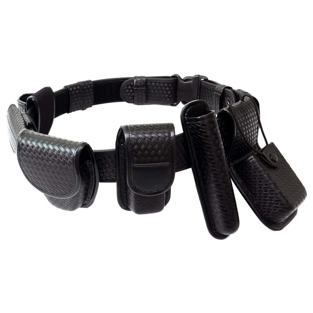 

8 in 1 Basketweave Sentinel Duty Web Belt, Police Duty Belt Rig, Security Modular Law Enforcement Duty Belt with Pouches